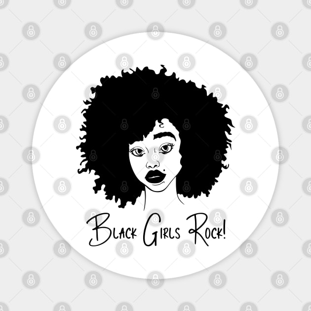 Black Girls Rock, Natural Hair, African American Black Woman Magnet by UrbanLifeApparel